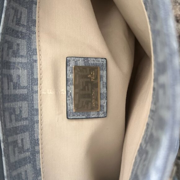 Fendi Baby Blue Zuchinno Coated Canvas Small Tote - Picture 8 of 12